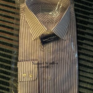 Men's Striped Shirt - Red and White